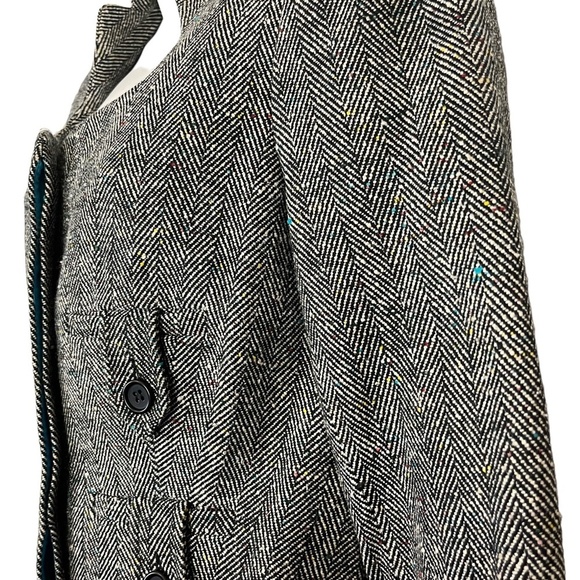 CACHE Herringbone Cotton Blend Black White Colorful Specks Suit Jacket Blazer  6 - Picture 4 of 15